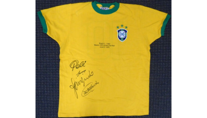 1970 World Cup Brazil Hand Signed Jersey