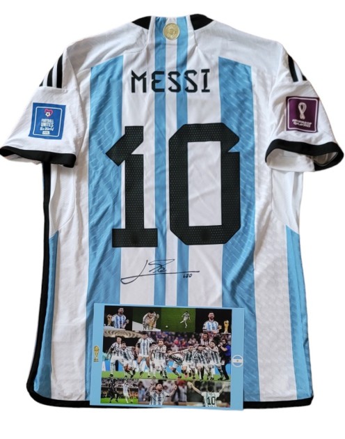 Maglia ufficiale Messi Argentina vs Francia, Finale WC 2022 - Autografata