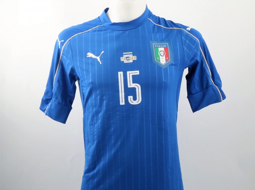 Rugani Match issued/worn Shirt, Italy-Germany 15/11/2016 - Signed