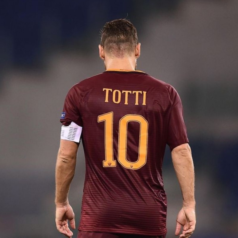 Totti's Match Issued Signed Shirt, Roma vs Porto 2016