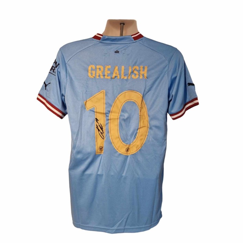 Maglia replica firmata di Jack Grealish per il Manchester City 2022/23