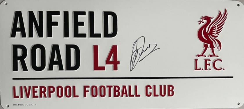 Luis Diaz Liverpool FC Signed Road Sign