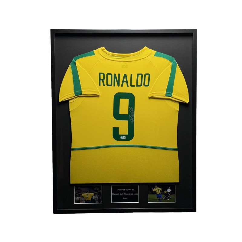 Maglia del Brasile firmata e incorniciata di Ronaldo Nazario