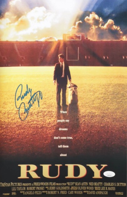 Poster "Rudy" autografato da Rudy Ruettiger 