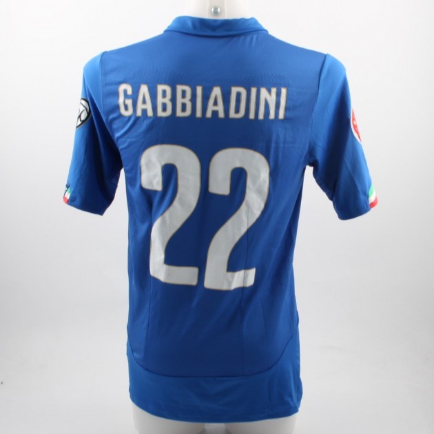 Gabbiadini Italy match issued/worn shirt, Euro 2016 qualifying match