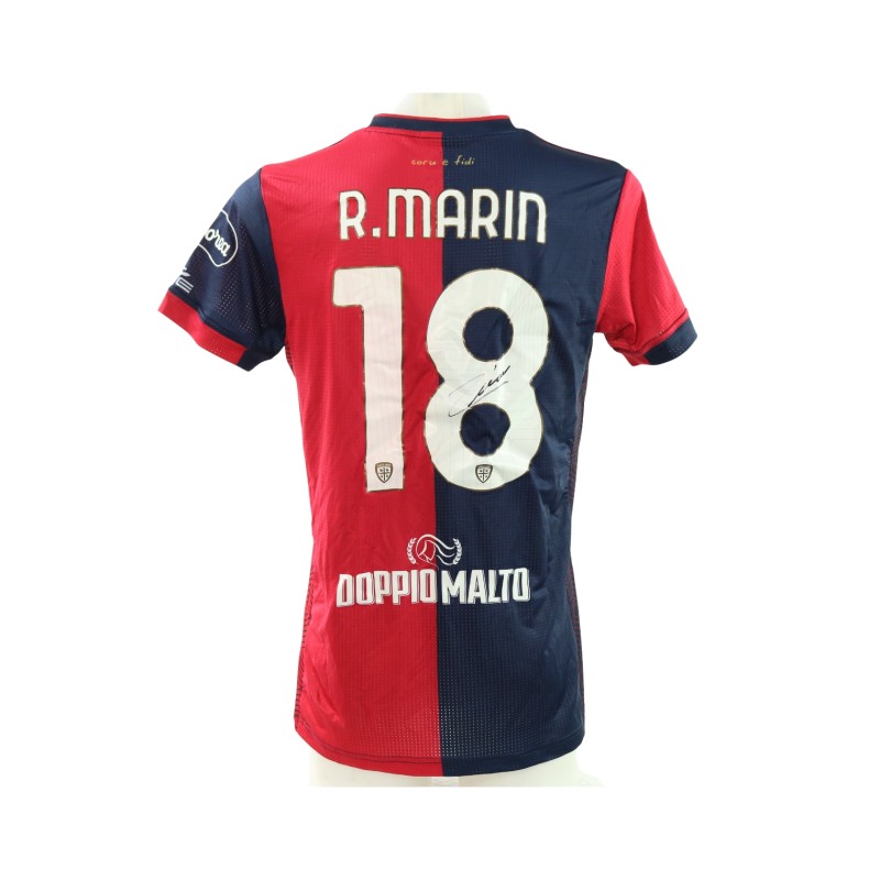 Marin's Signed Unwashed Shirt, Cagliari vs Lecce 2025