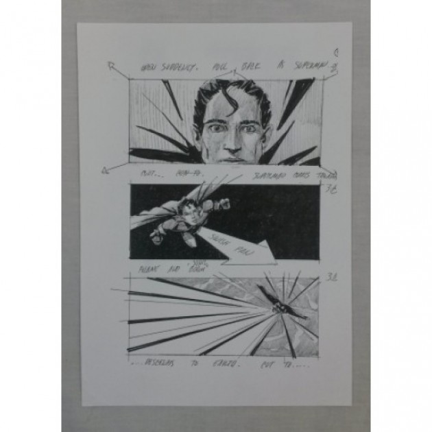 Production Used Storyboard from Superman 3 (1983)