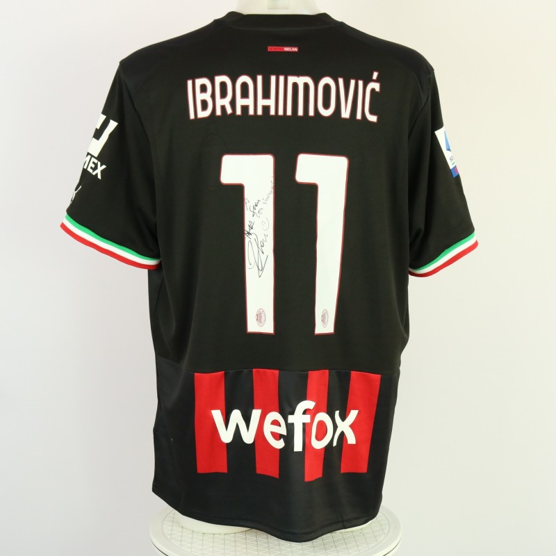 Ibrahimovic Official AC Milan Match Signed Shirt, 2022/23