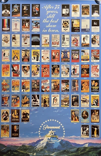 Raro poster originale della Paramount Pictures per il 75° anniversario