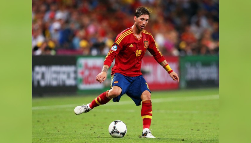 Sergio Ramos' Official Spain Signed Shirt, 2012 