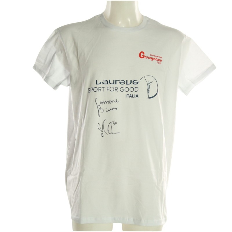 Laureus Foundation and Polisportiva Garegnano Shirt - Signed by Simone Biles and Jonathan Owens