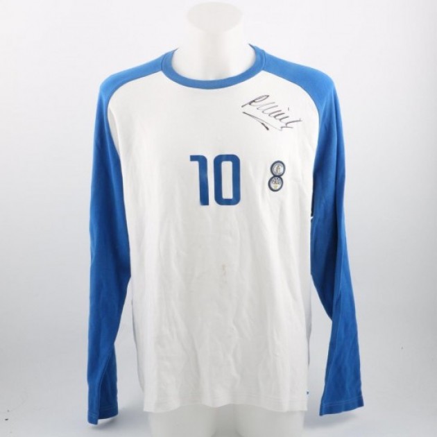 Adriano Inter training shirt, signed by Mister Roberto Mancini