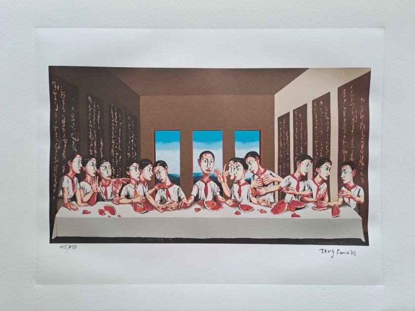 "Last Supper" Lithograph Signed by Zeng Fanzhi