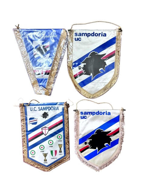 Sampdoria's Collection of Four Official Pennants, 1980/90s