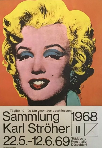 "Marilyn Monroe" 1968 Original German Exhibition Poster by Andy Warhol