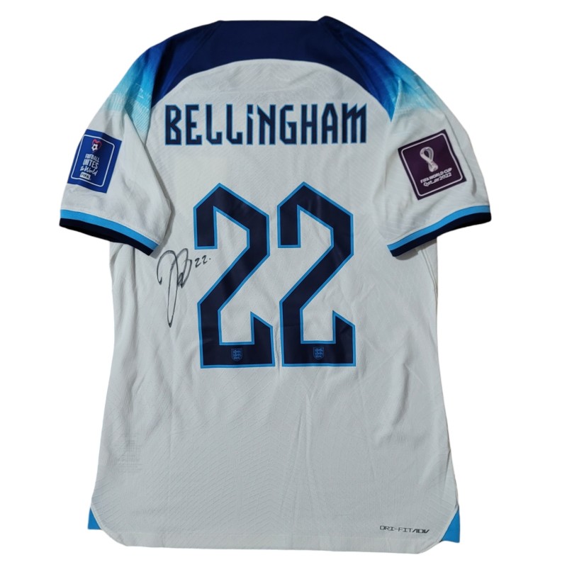 Maglia Bellingham preparata Inghilterra vs Francia WC 2022 - Autografata