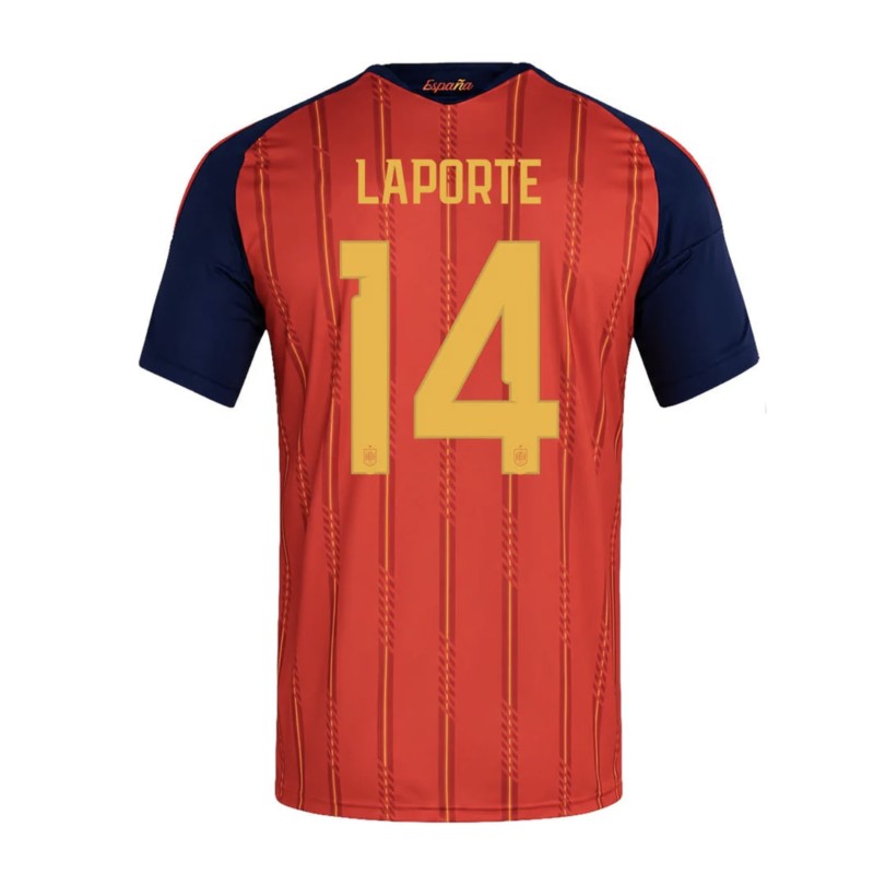 Laporte's Spain World Champions Shirt 2026 Signed with Personalised Dedication Shirt