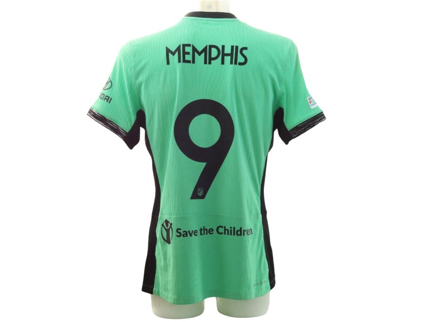 Memphis Depay's Atletico Madrid Match-Issued Shirt, UCL 2023/24