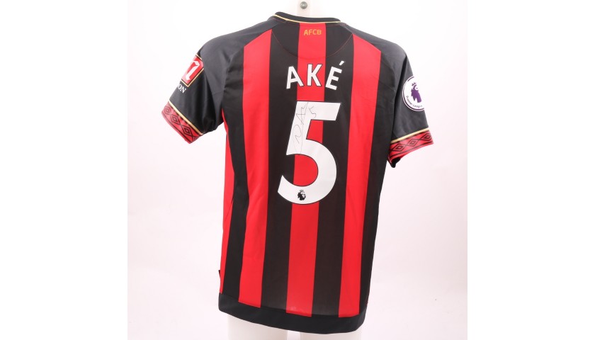 Ake's AFC Bournemouth Worn and Signed Poppy Shirt