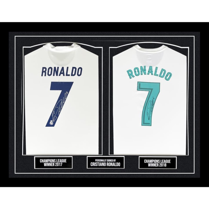 Cristiano Ronaldo's Real Madrid 2017/18 UCL Signed And Framed Shirts