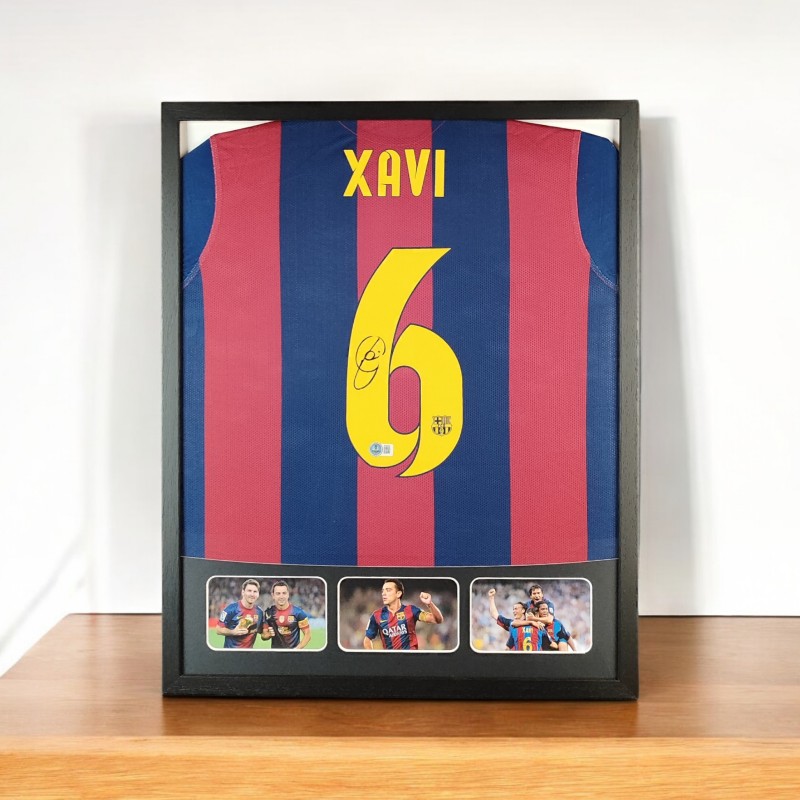 Xavi's Barcelona Signed And Framed Shirt