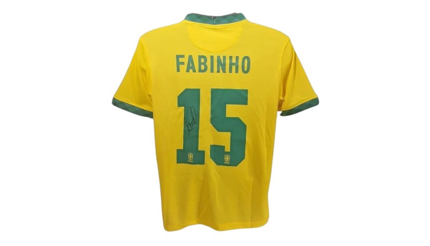 Maglia Fabinho Brasile, 2021/22 - Autografata e incorniciata