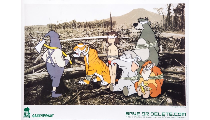 “'Save or Delete' Banksy, Greenpeace, Disney Jungle Book" Poster by Bansky, 2009