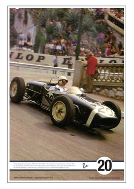 'Moss At Monaco' Print Signed By Stirling Moss