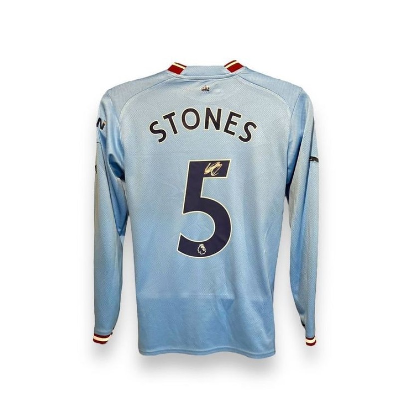 Maglia ufficiale firmata da John Stones per il Manchester City 2022/23