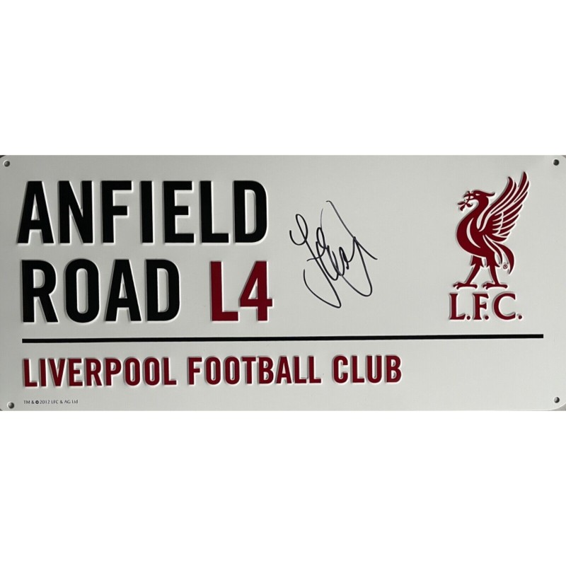 Jamie Carragher Liverpool FC Signed Road Sign