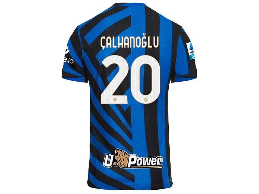 Maglia Inter 2024/25 di Calhanoglu firmata con dedica personalizzata