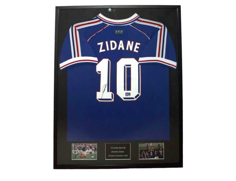 Zinedine Zidane's France 1998 Signed And Framed Shirt - CharityStars