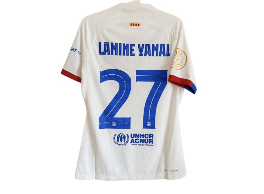 Yamal's FC Barcelona 2023/24 Supercopa Match-Issued Away Shirt