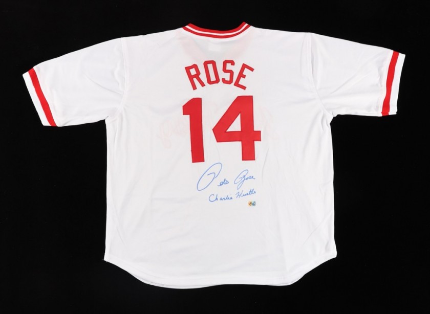 Pete Rose Signed “Hit King” Jersey - CharityStars