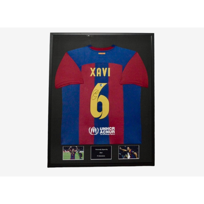 Xavi Hernandez's FC Barcelona 2023/24 Signed And Framed Shirt