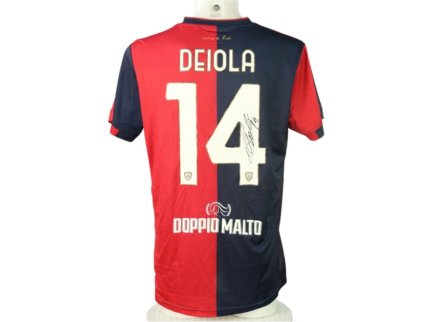 Deiola's Signed Unwashed Shirt, Cagliari vs Como 2024