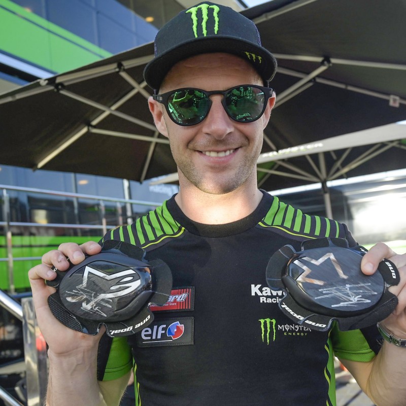 Knee Sliders Worn and Signed by Jonathan Rea at Portimao