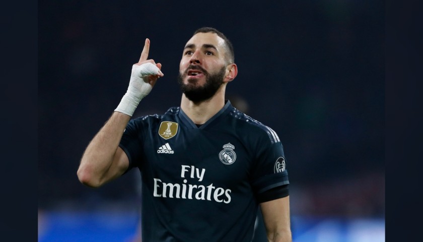 Benzema's Official Real Madrid Signed Shirt, 2019/20 - CharityStars