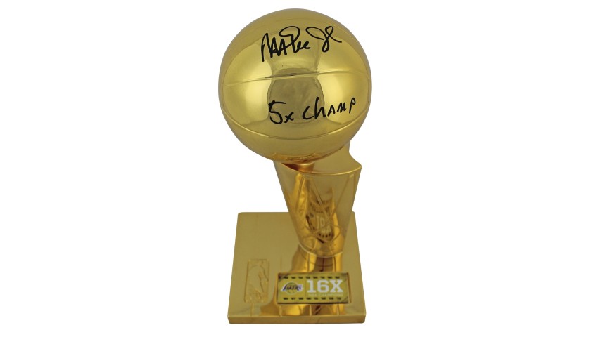 Magic Johnson Hand Signed Replica NBA Championship Trophy