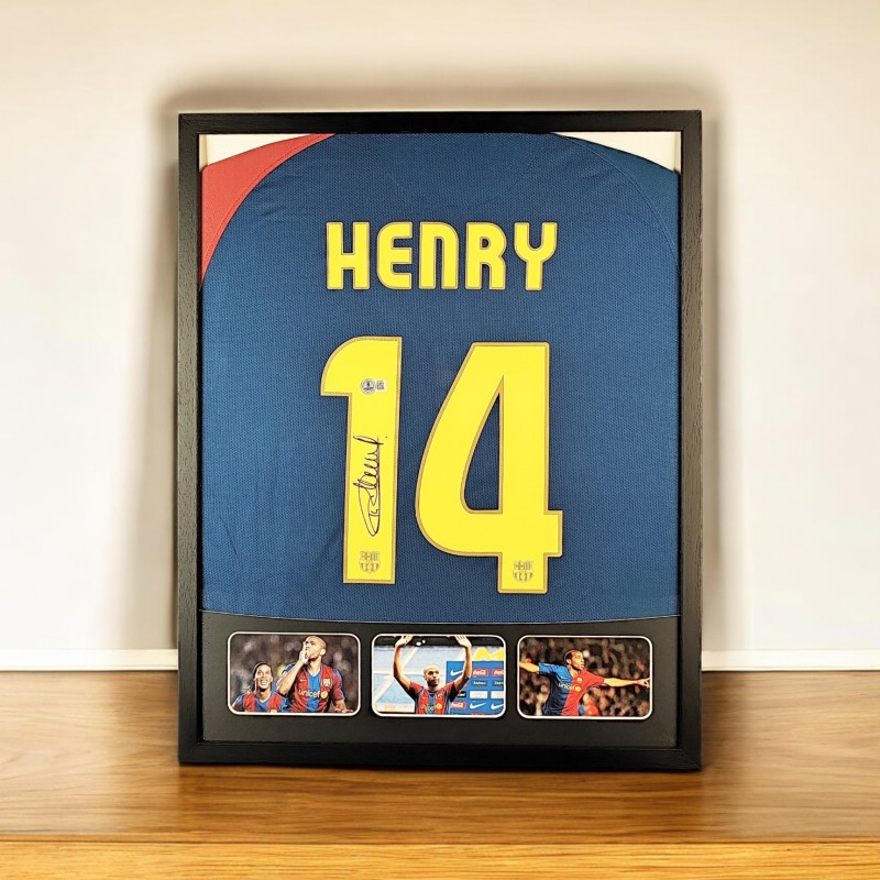 Maglia FC Barcelona di Thierry Henry - firmata e incorniciata