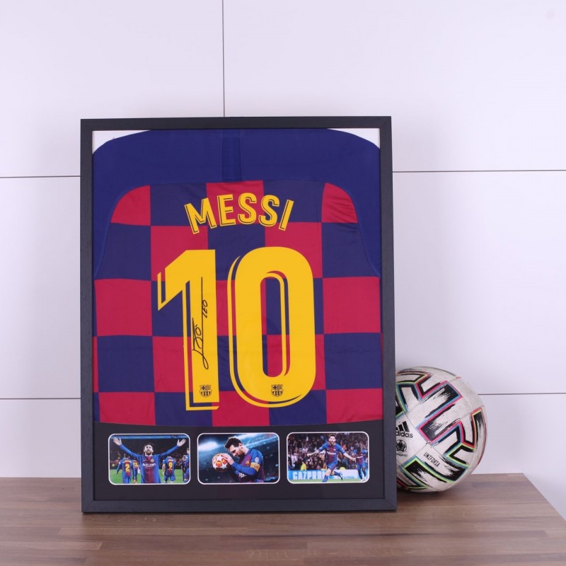 Lionel Messi Official Fc Barcelona Back Signed And Framed 4726