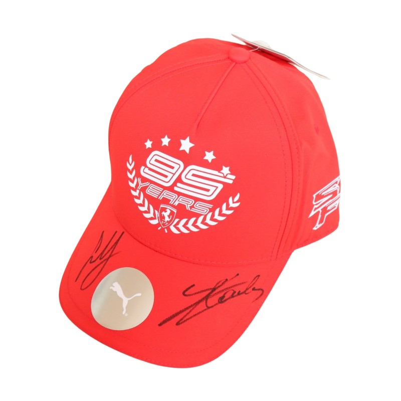 Official "95 Years" Scuderia Ferrari Cap, 2024 - Signed by Carlos Sainz and Charles Leclerc