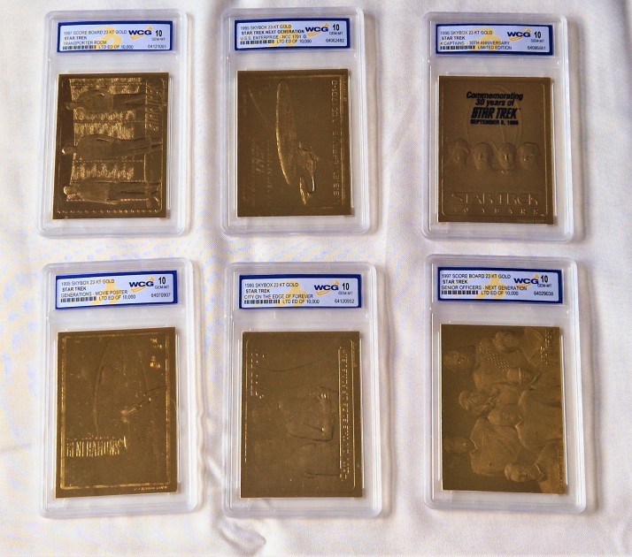 Six Limited Edition Star Trek Gold Cards - CharityStars