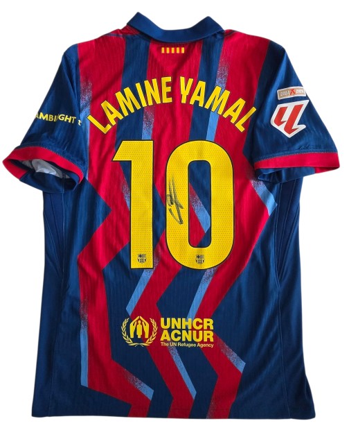 Yamal's Barcelona Signed Match-Issued Special Shirt, 2025/26