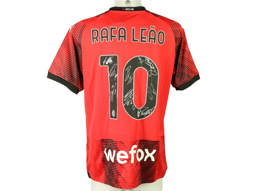 Rafa Leao Official AC Milan Shirt, 2023/24 - Signed by the Squad