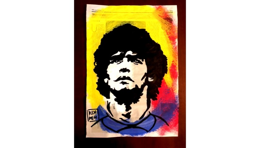 "Maradona" Unique and Original Work by Riccardo Penati