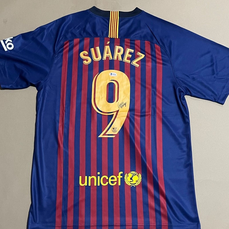 Maglia replica firmata di Luis Suarez per il Barcellona 2018/19