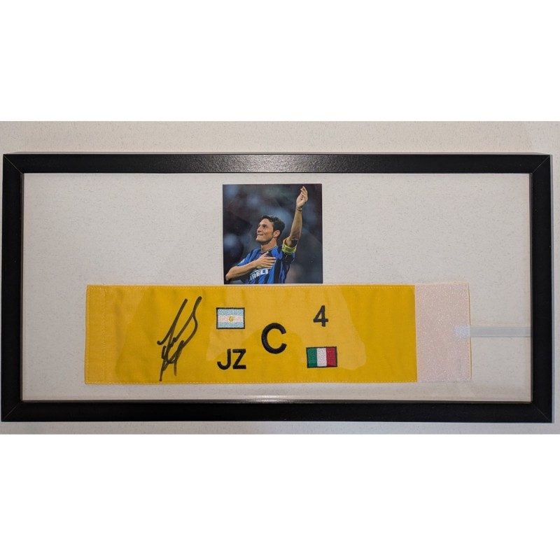 Historical Framed Armband - Signed by Javier Zanetti