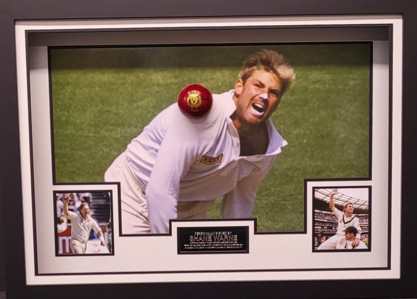 Shane Warne Signed Cricket Ball Display