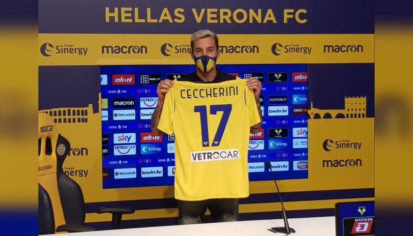 Ceccherini's Worn Shirt, Cagliari-Hellas Verona - Coppa Italia 2020